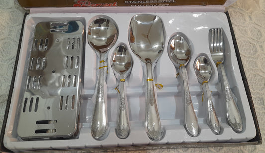 Cutlery Set 29 PCS Laser Engraved Stainless Steel with Stand
