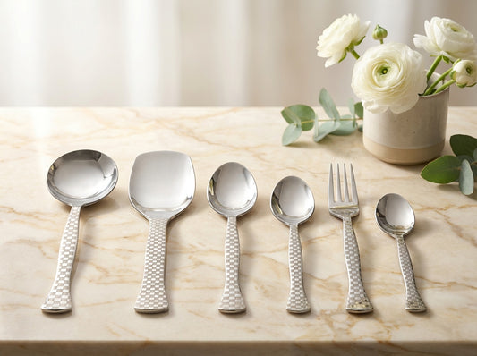 Eid Gift I Wedding Gift Cutlery Set 29 PCS Laser Engraved Stainless Steel with Stand