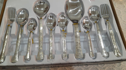 Cutlery Set 29 PCS Laser Engraved Stainless Steel with Stand