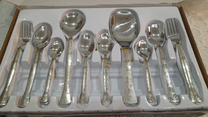 Cutlery Set 29 PCS Laser Engraved Stainless Steel with Stand