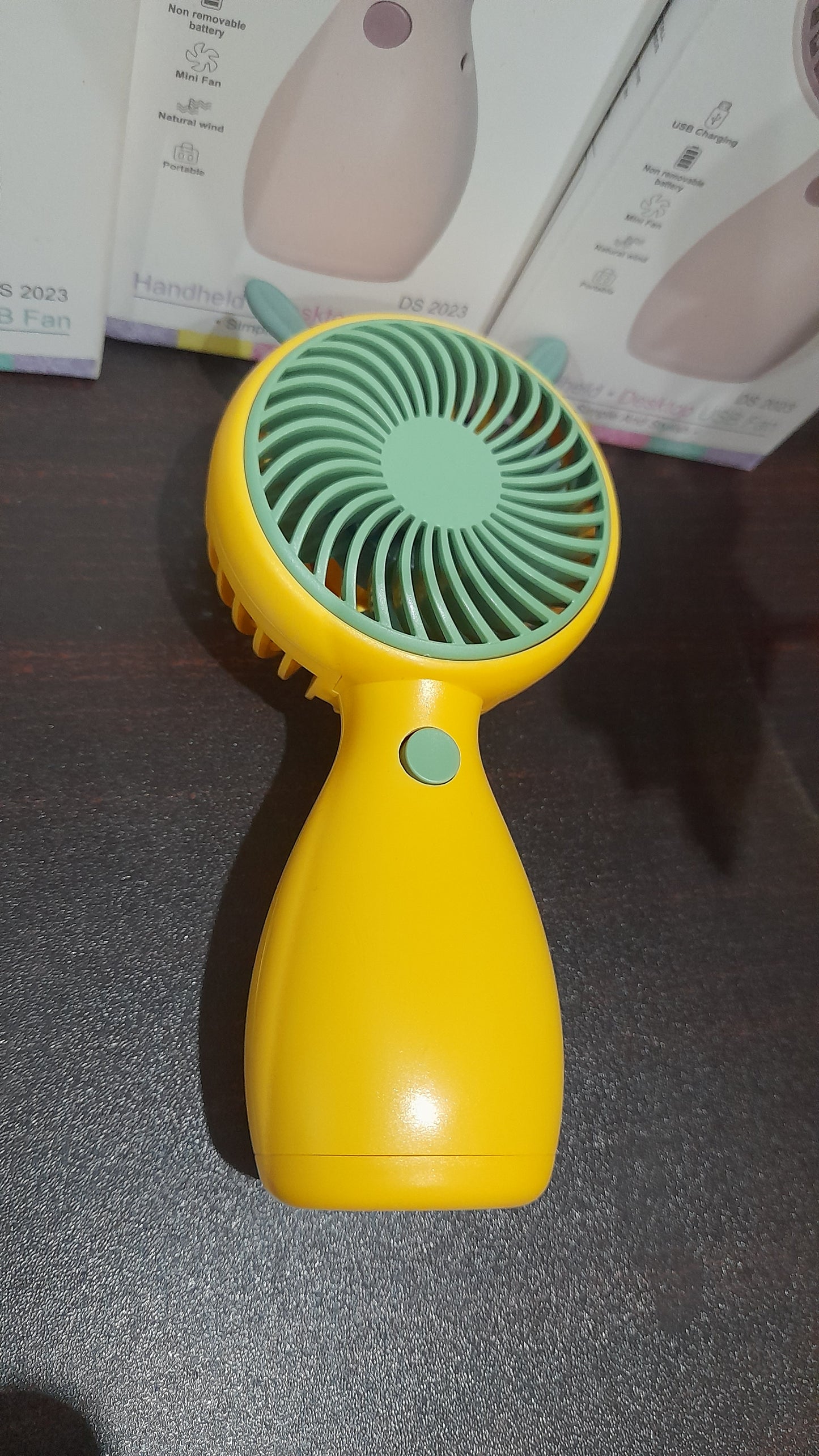 Cute Slim Rechargeable Mini Fan – Powerful Air Throw Single Speed Fan