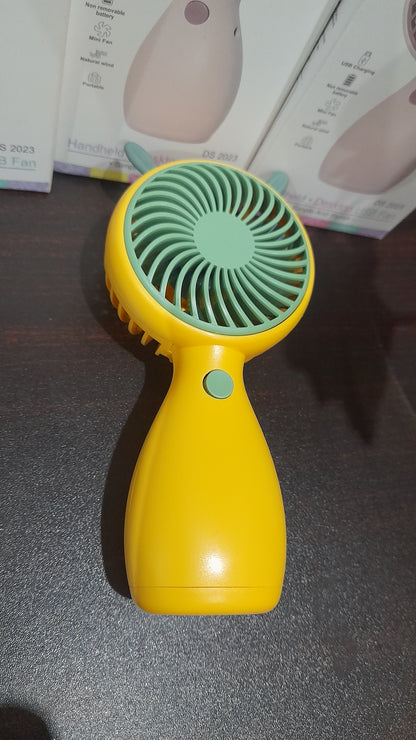 Cute Slim Rechargeable Mini Fan – Powerful Air Throw Single Speed Fan