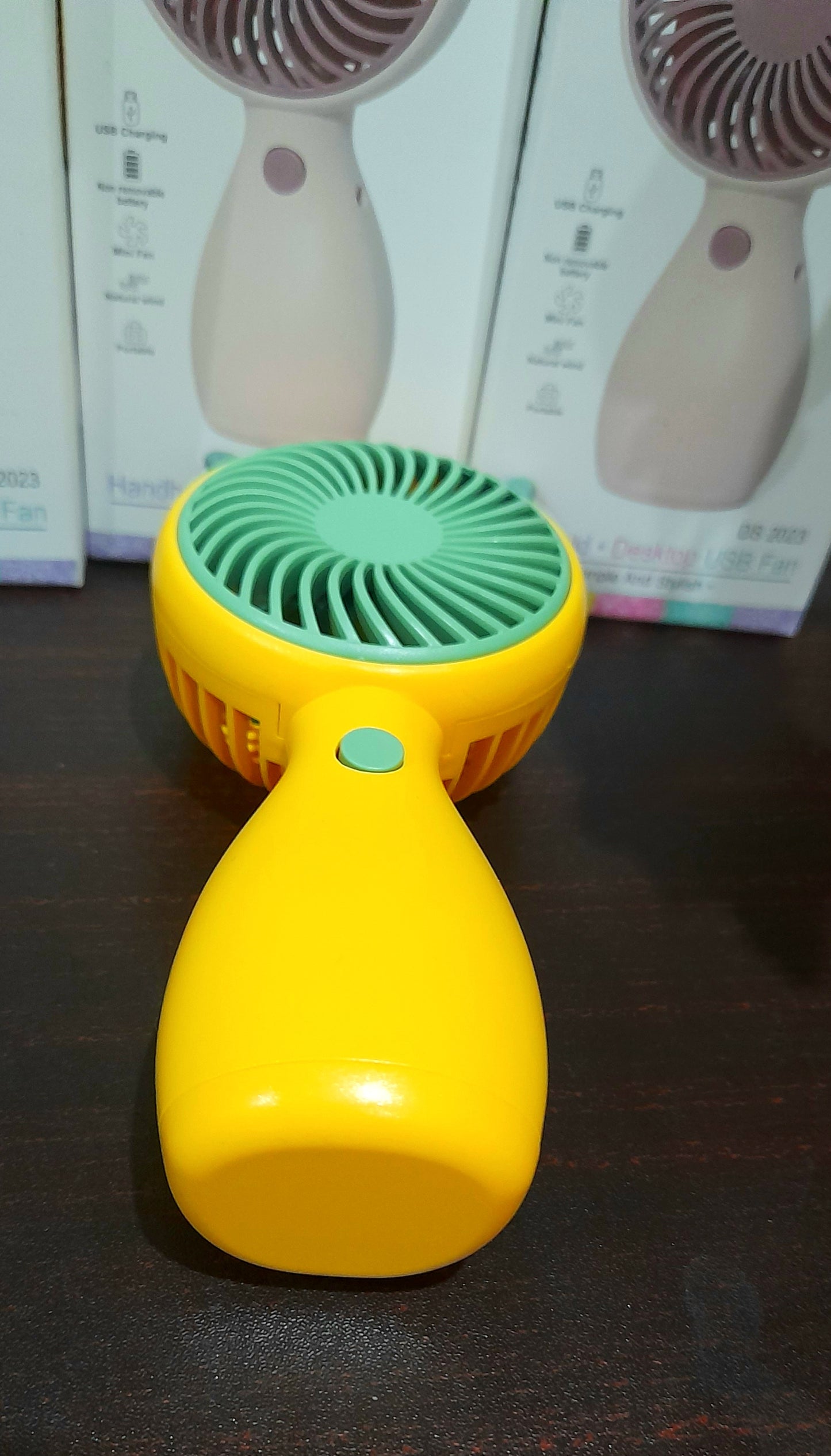 Cute Slim Rechargeable Mini Fan – Powerful Air Throw Single Speed Fan