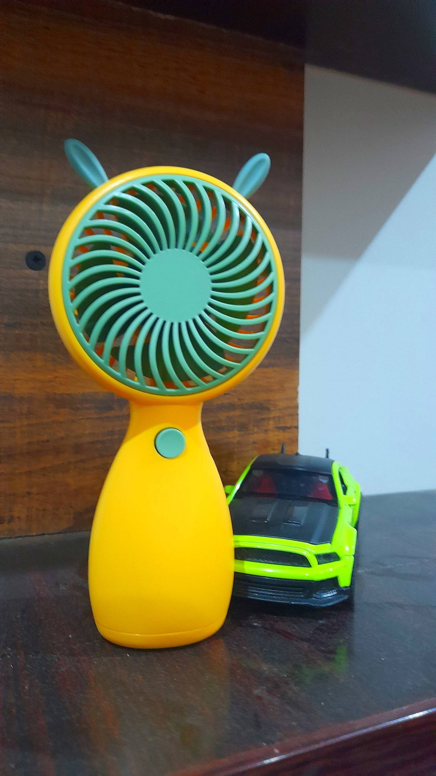 Cute Slim Rechargeable Mini Fan – Powerful Air Throw Single Speed Fan