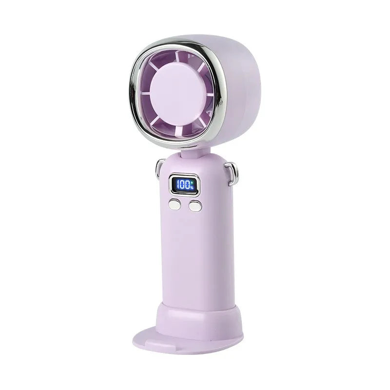Portable Mini Turbo Fan With Digital Display & Neck Strap