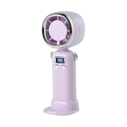 Portable Mini Turbo Fan With Digital Display & Neck Strap