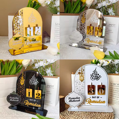 Ramadan count Down Calendar | Ramadan Gift| Table Decor with Stands| Changeable Dates