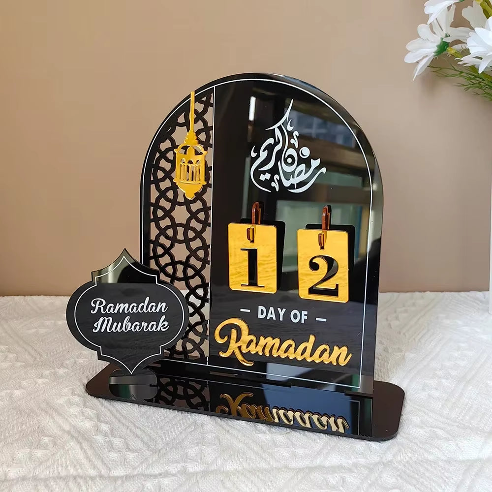Ramadan count Down Calendar | Ramadan Gift| Table Decor with Stands| Changeable Dates