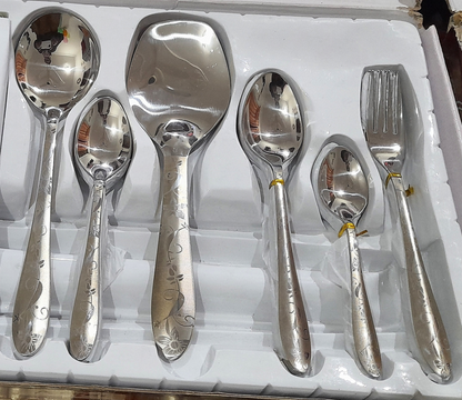 Laser Flower Design Flatware Set 29 Pieces Stainless Steel Gift Presentation Box