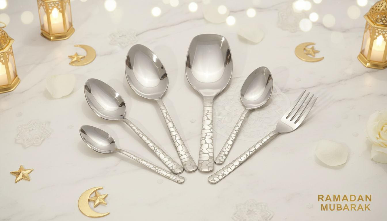 Eid Gift I Wedding Gift Cutlery Set 29 PCS Laser Engraved Stainless Steel with Stand