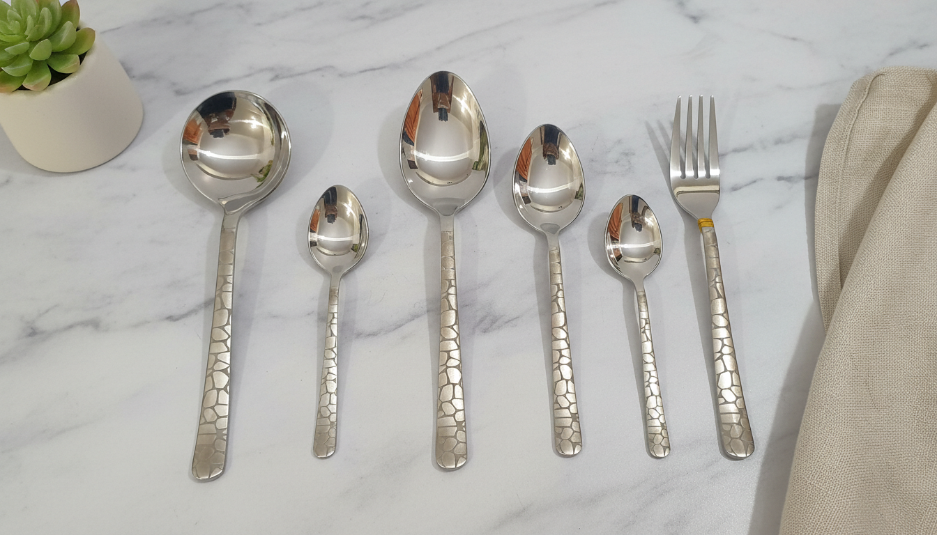 Eid Gift I Wedding Gift Cutlery Set 29 PCS Laser Engraved Stainless Steel with Stand