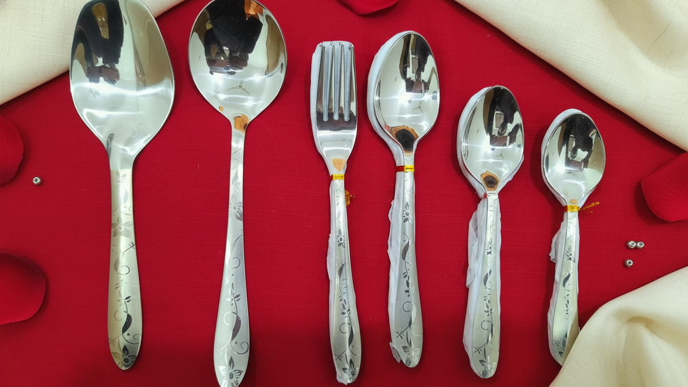 Stainless Steel High Polish 29 Pcs Cutlery Set with stand – 6 Person Serving