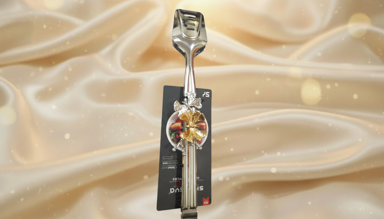 Golden Serving Tong Pakistan | Dishwasher Safe Floral Food Tong | Premium Kitchen Tool ,| Multi-Purpose Food Serving Tool