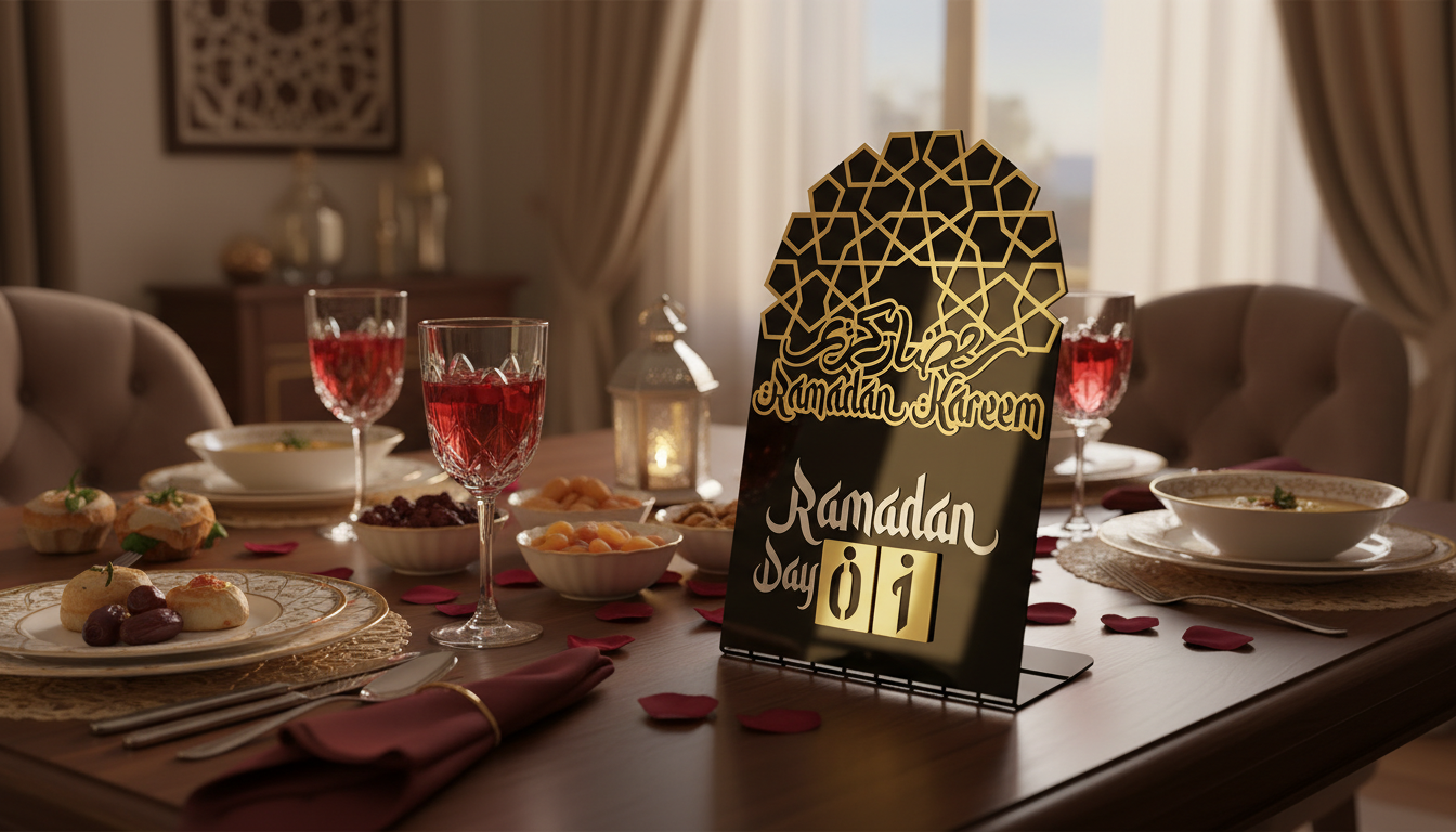 Ramadan Calendar | Ramadan Gift | Ramadan counter | Table Decor with Stands|