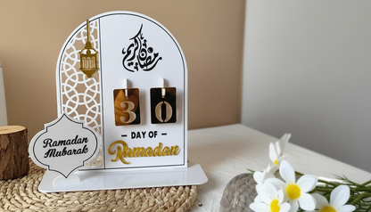 Ramadan count Down Calendar | Ramadan Gift| Table Decor with Stands| Changeable Dates