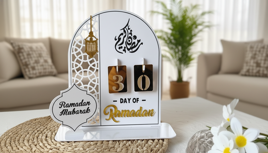 Ramadan count Down Calendar | Ramadan Gift| Table Decor with Stands| Changeable Dates