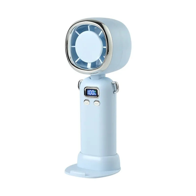 Portable Mini Turbo Fan With Digital Display & Neck Strap