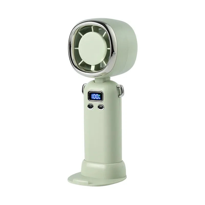 Portable Mini Turbo Fan With Digital Display & Neck Strap