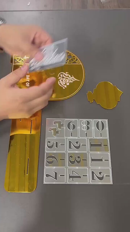 Ramadan count Down Calendar | Ramadan Gift| Table Decor with Stands| Changeable Dates