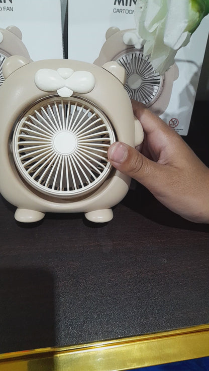 Rotating Head Mini Fan – 3 Speed Rechargeable Portable Cooling Fan
